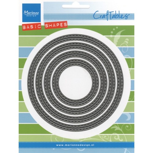 Комплект от 4 бр. кръгове с двоен шев - Marianne Design - Craftables Die - Stitched Basic Circles