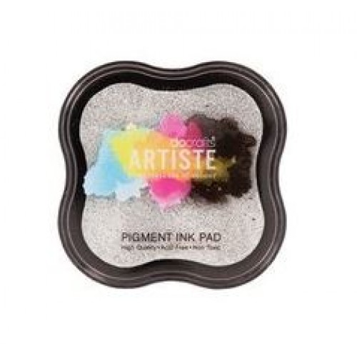 Сребърно мастило с метелически ефект - Docrafts Pigment Ink Pad - Metallic Silver (DOA 550111)