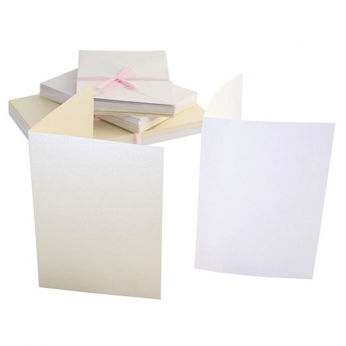 Перлени основи за картички с пликове - крем - Anita's A6 Cards & Envelopes Timeless Pearlescent (50pk)  - 50бр.