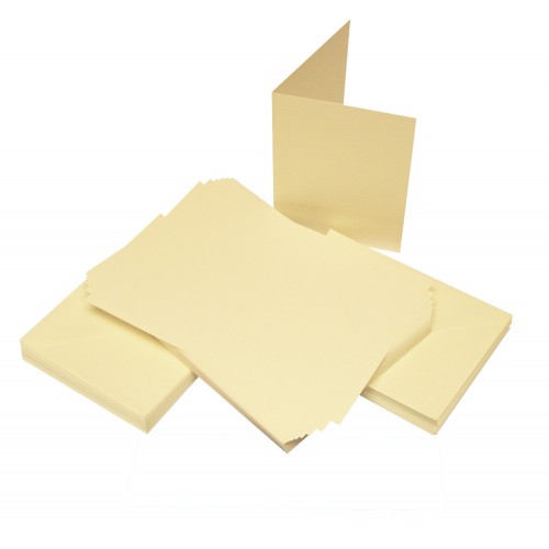 Комплект от 50бр. крем основи за картички, размер C6 - Craft UK Cards & Envelopes C6 Ivory