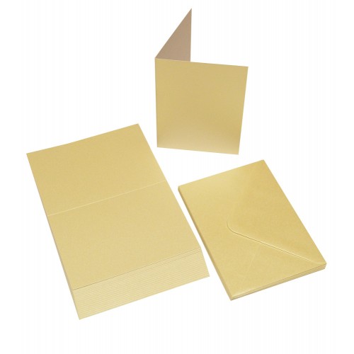 20бр. перлени основи за картички - крем + пликове , размер C6 - Craft UK Cards & Envelopes C6 Pearlescent Ivory