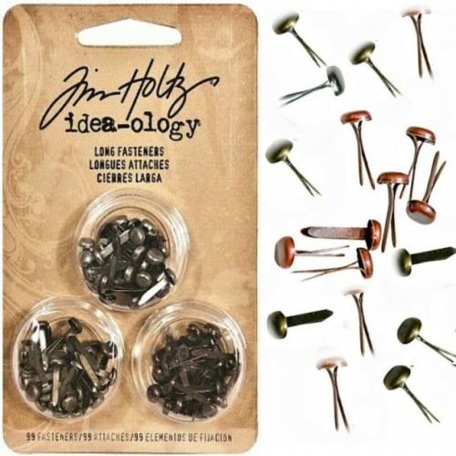 Комплект от 99 бр. брадсове - в 3 цвята - Idea-ology Tim Holtz Long Fasteners (99pcs) (TH92703)