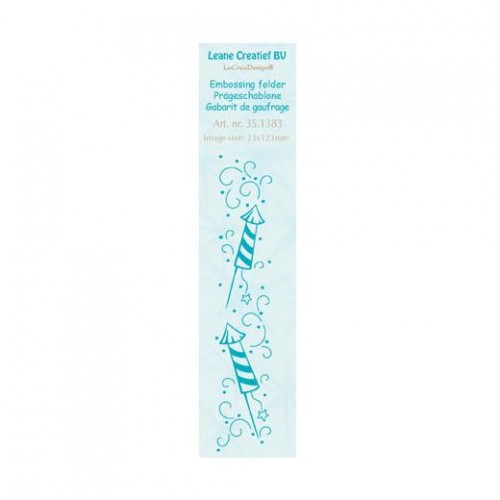 Бордюрна ембосинг папка с фойерверки - Leane Creatief Border Embossing Folder - Fireworks