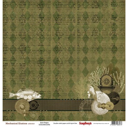 Двустранен дизайнерски лист - Double-Sided Paper (12*12 – 190gsm) Mechanical Illusions Anti-Utopia
