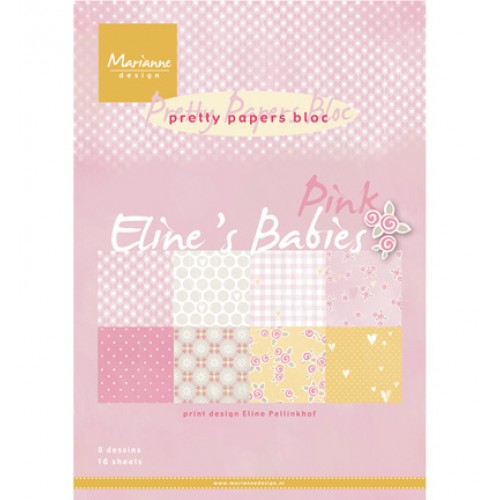 К-т дизайнерски хартии A4 16 листа - Elines baby girl