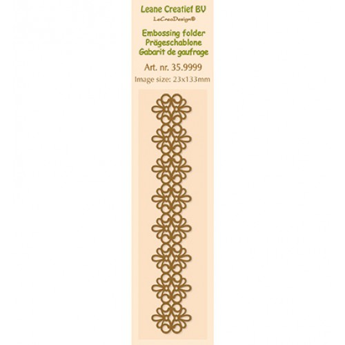 Бордюрна папка за релеф - шевица - Leane Creatief - Border Embossing folder Lace