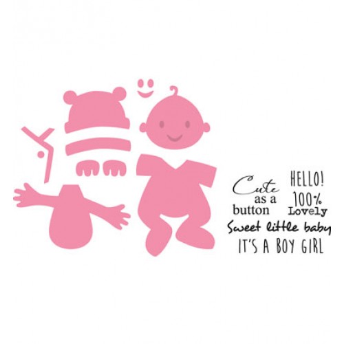 Универсална щанца за изрязване бебе + печати - Marianne Design - Collectable Eline's Baby