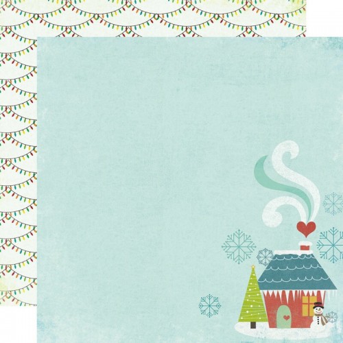 Двустранен дизайнерски картон 12" х 12" - My Minds Eye  - Winter Wonderland - At Home Paper