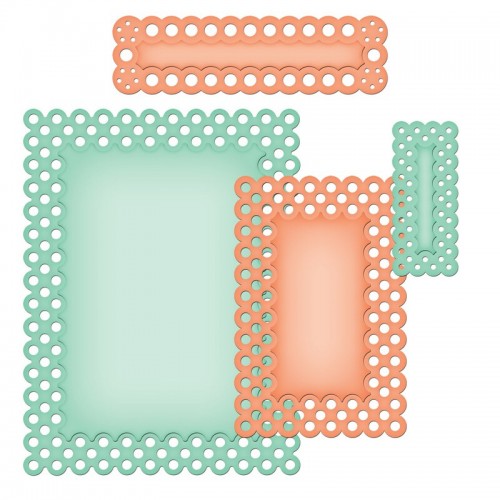 Шаблони за рязане и релеф етикет/ таг/ надпис - Spellbinders - A2 Polka Dots