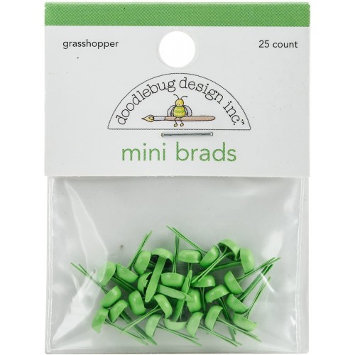 Брадс - свежо зелено - Doodlebug Design - Grasshopper Mini Brads - 0.3см - 25бр.