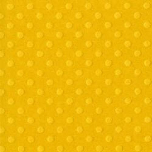 Релефен дизайнерски картон на точки - наситено жълто - 12" х 12"  -  Bazzill basics paper - Swiss Honey - 180гр.