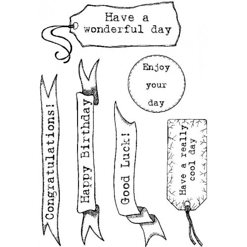 Силиконов печат надписи / етикети / пожелания -  A6 Occasion Tags Clear Stamp 