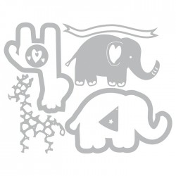 Универсални шаблони за рязане и релеф - Sizzix - Thinlits Die Set 7PK - Elephant & Giraffe