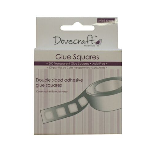 Самозалепващи прозрачни мини 3D квадратчета -  Dovecraft - Glue Squares (Mini), Adhesive clear spots 200