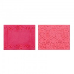 Папка за ембосинг - Sizzix - Sizzix Textured Impressions Embossing Folders 2PK - Scroll Frame & Succulent Set