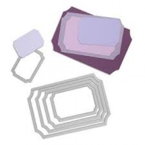Универсална щанца за рязане - етикети с вдлъбнати ъгли -  Sizzix Framelits Die Set 5PK - Tickets