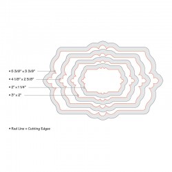 Универсална щанца за рязане - интересни етикети - Sizzix Framelits Die Set 4PK - Labels, Fancy #3