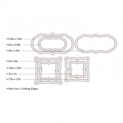 Универсална щанца за рязане - етикети за надписване - Sizzix Framelits Die Set 7PK - Charms, Fancy