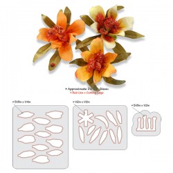 Шаблон за изрязване - Sizzix Thinlits Die Set 3PK - Flower, Mini Lily