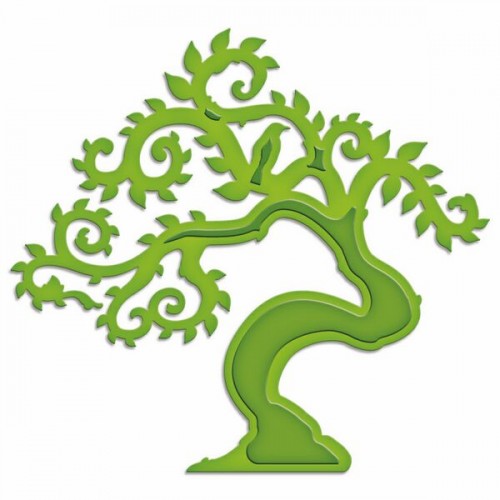 Универсален шаблон за изрязване и релеф - Spellbinders - Bonsai Tree