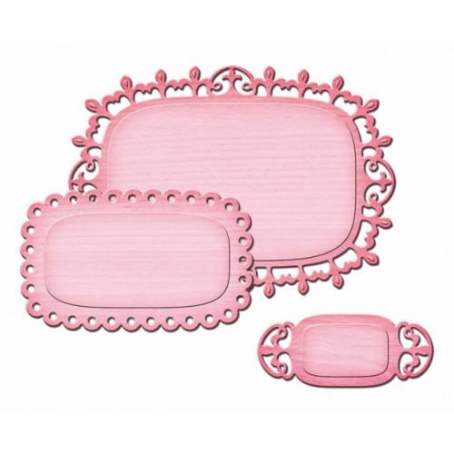 Универсален шаблон за изрязване и релеф - Spellbinders - Fancy Label Tags Three
