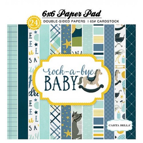 Дизайнерско блокче 6" х 6" - Carta Bella Rock-a-Bye Boy 6x6 Inch Paper Pad (CBRBB64015)