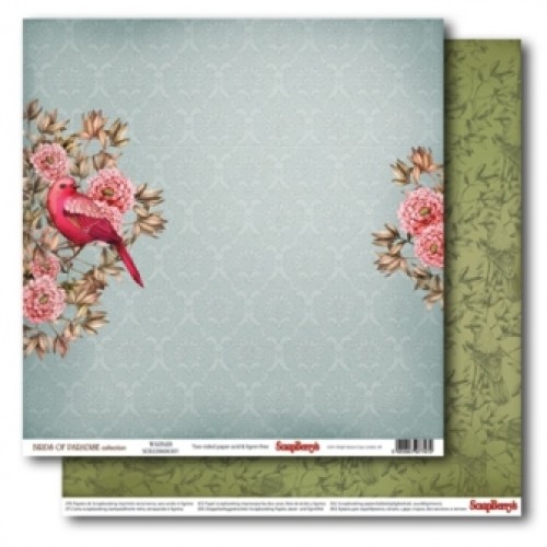 Двустранен дизайнерски картон 12" х 12", 180гр. - Double-Sided Paper (12*12 – 180gsm) Birds of Paradise – Warble