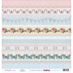 Комплект от дизайнерски хартии 12" х 12" , 190гр. 13 листа - Paper Collection (12*12 – 190gsm) Butterflies (13 Sheet Multi-Design Set)