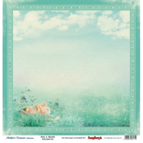Двустранна дизайнерска хартия - Double-Sided Paper (12*12 – 190gsm) Mother's Treasure – Blue Sky