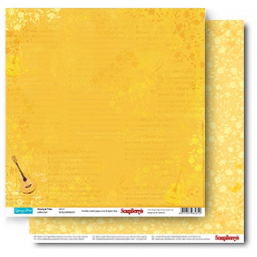 Двустранна дизайнерска хартия - Double-Sided Paper (12*12 – 190gsm) Young And Free Music