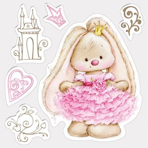 Силиконов печат зайче - Set of stamps 10,5*10,5cm Bunny - Princess, Summer Joy