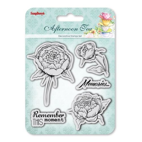 К-т от печати "Роза / божур" - Set of Clear  Stamps (10,5*10,5cm) Afternoon Tea - Memories