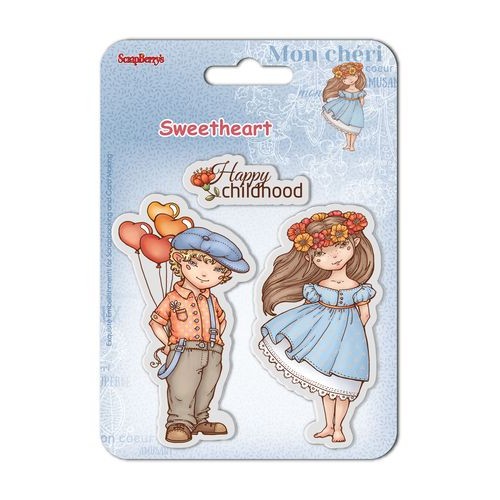 К-т от 3бр. силиконови печати - момиче и момче - Set of clear stamps 10,5*10,5 cm Sweetheart – Happy Childhood