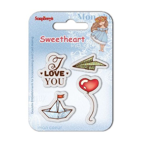 К-т от детски печати "Обичам те" - Set of clear stamps (7*7cm) Sweetheart – Boats & Balloons