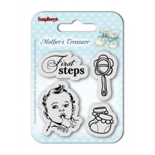 К-т от бебешки печати "Първи стъпки" - Set of Clear  Stamps (7*7cm) Mother's Treasure – First Steps