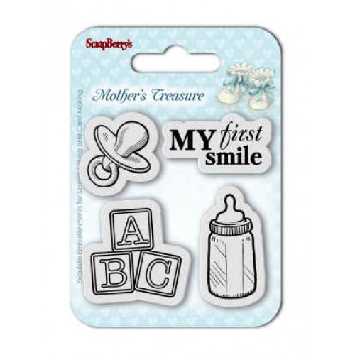 К-т от бебешки печати "Първа усмивка" - Set of Clear  Stamps (7*7cm) Mother's Treasure – First Smile
