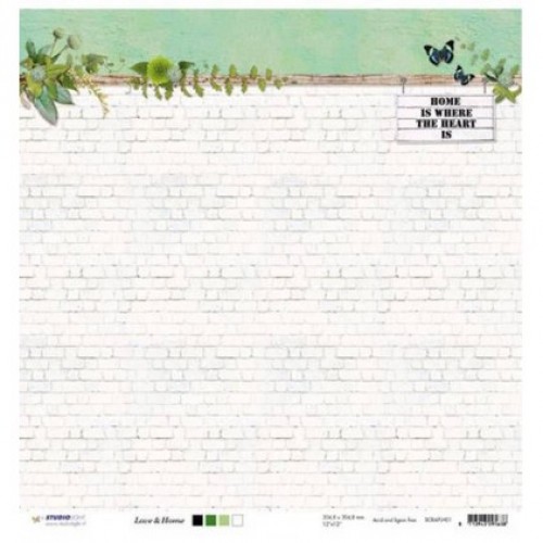 Висококачествена двустранна дизайнерска хартия 12" х 12" - Любов & Дом  - STUDIO LIGHT - 1бр.