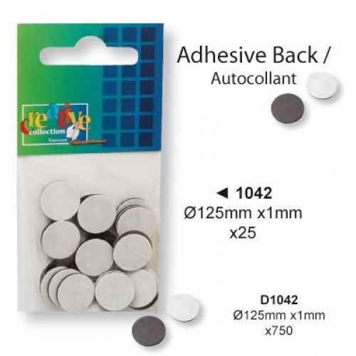 Самозалепващи се магнити - 1.25см - Magnet+adhesive strip 1.25 cm. round - 25бр.