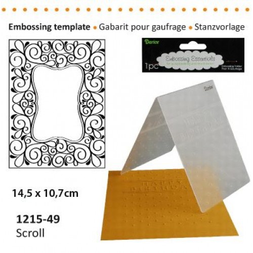 Ембосинг папка рамка със завъртулки - Darice - Embossing template 10,8x14,6cm scroll