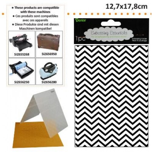 Ембосинг папка зиг заг - Darice - Embossing template 12,7x17,8cm chevron