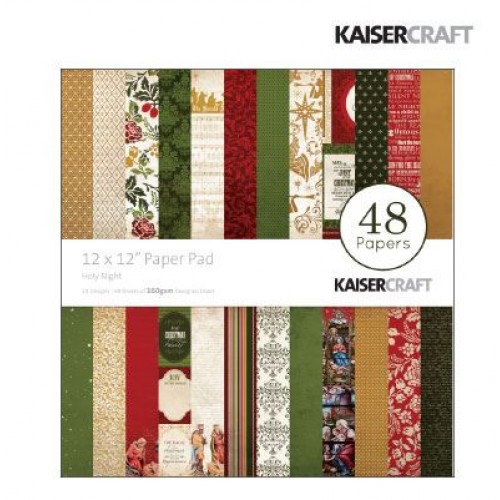Дизайнерско блокче - Коледа / Нова година - 48 листа - 12" х 12" - Kaiser craft Holy night paper pad 12x12"