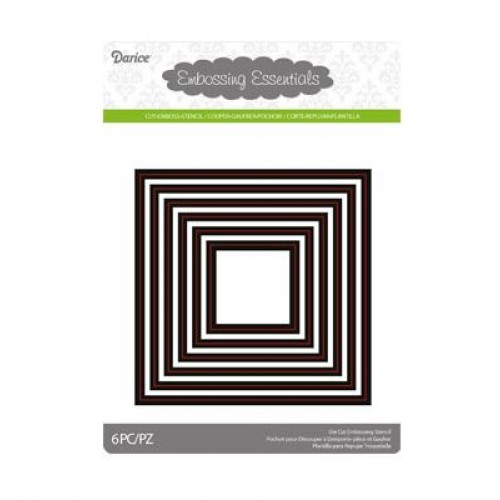 Универсалви тънки метални щанци 6бр. квадрати - Darice - Die cut stencil nesting squares x6