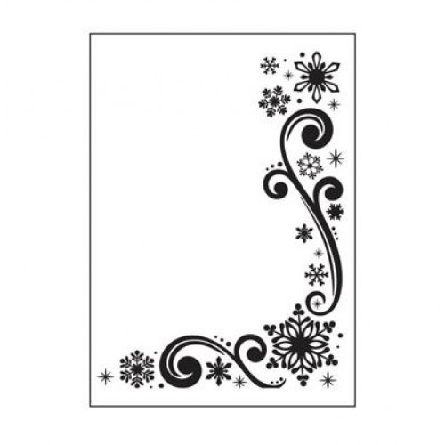 Ембосинг папка със снежинки - Embossing template 10,8x14,6cm snowflakes & scroll